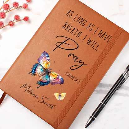 Personalized Prayer Journal for Women, Watercolor Butterfly Bible Verse Prayer Journal, Christian Gifts Sister in Christ Gift Faith Journal