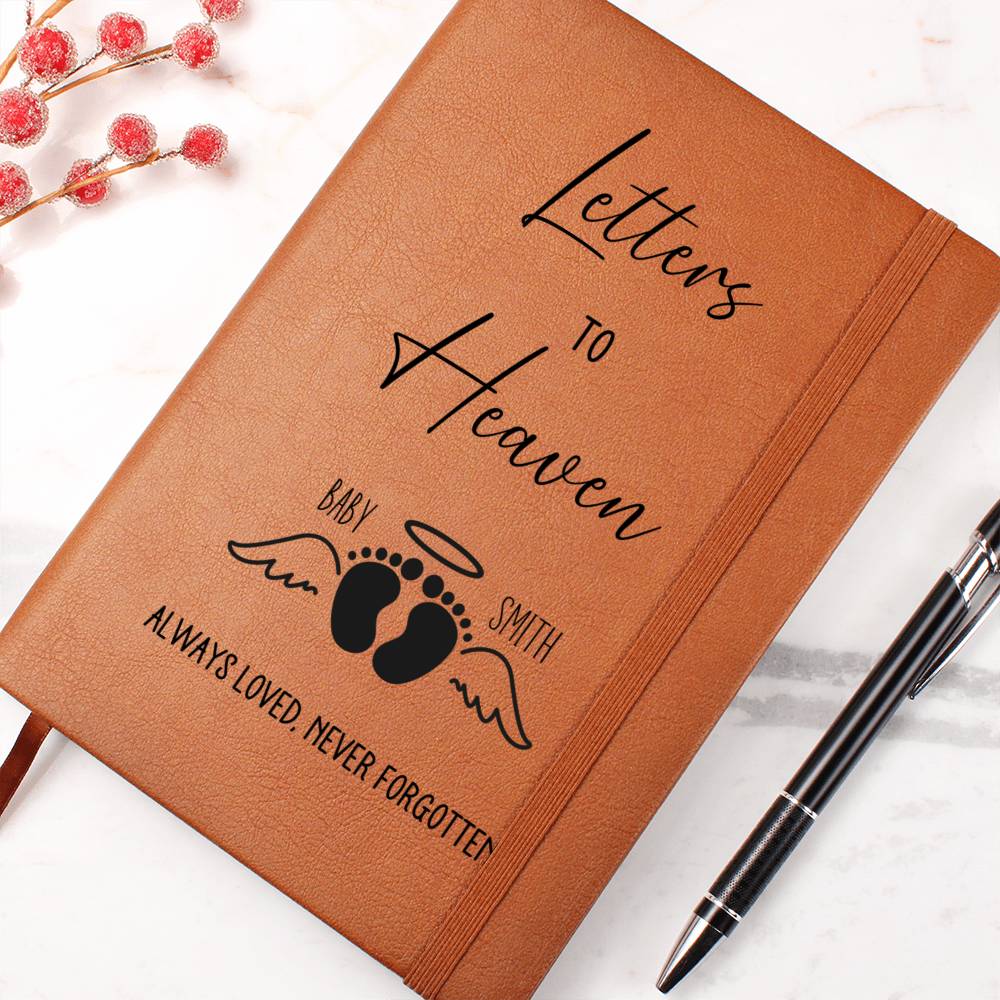 Letters to Heaven Infant Loss Personalized Leather Journal
