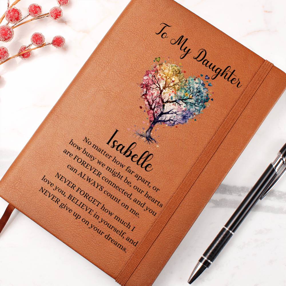 Rainbow Heart Tree Forever Connected Personalized Journal for Daughter