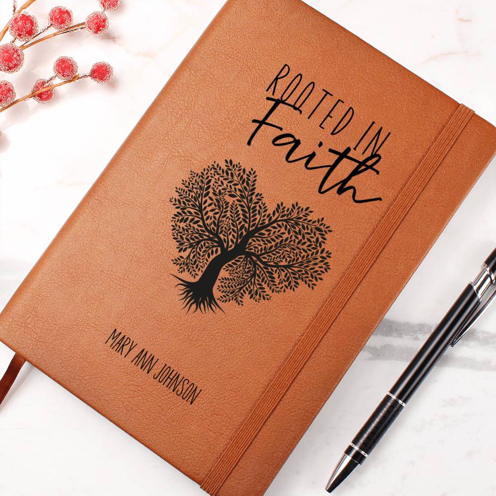 Rooted in Faith Personalized Leather Journal