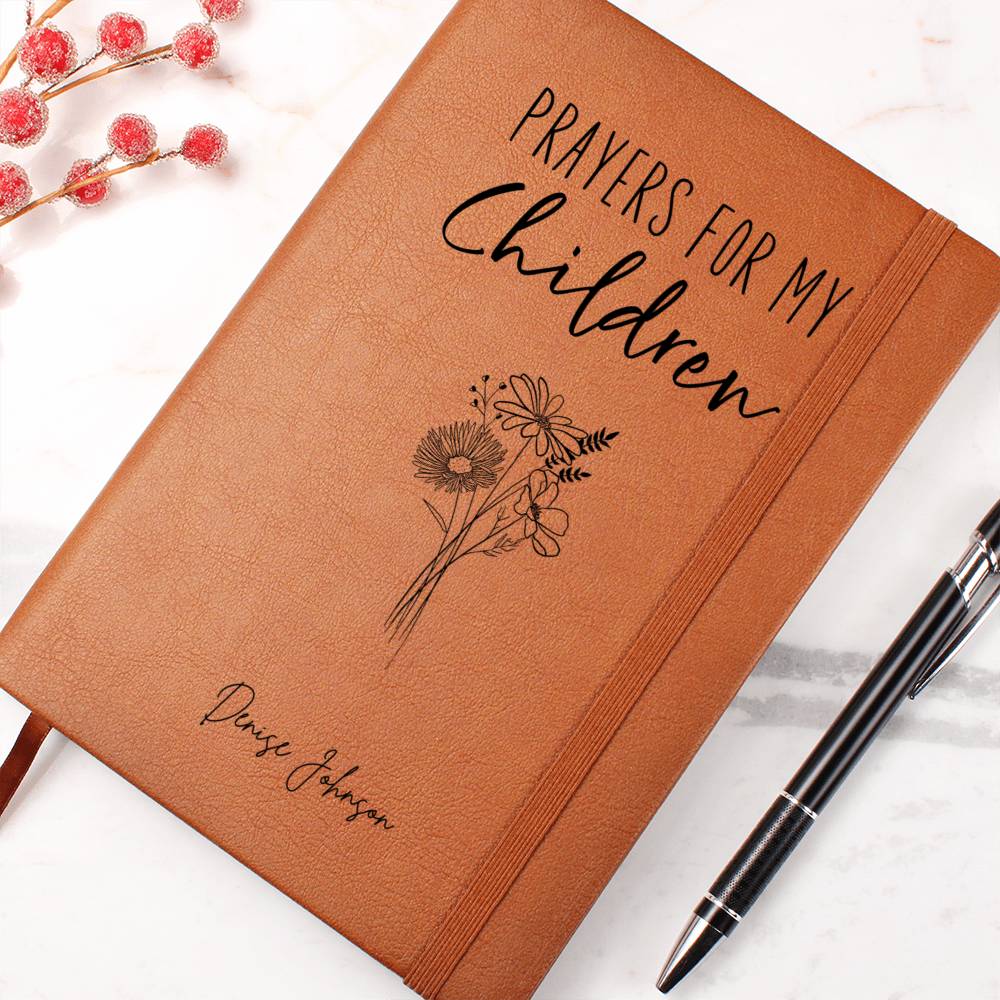 Prayers For My Children Personalized Leather Prayer Journal