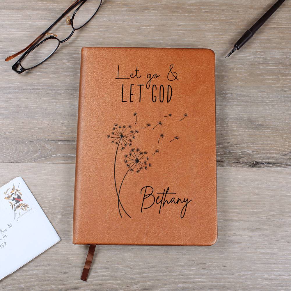 Let Go & Let God Personalized Leather Prayer Journal