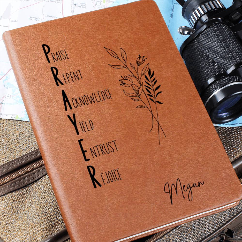 PRAYER Acronym Personalized Leather Prayer Journal