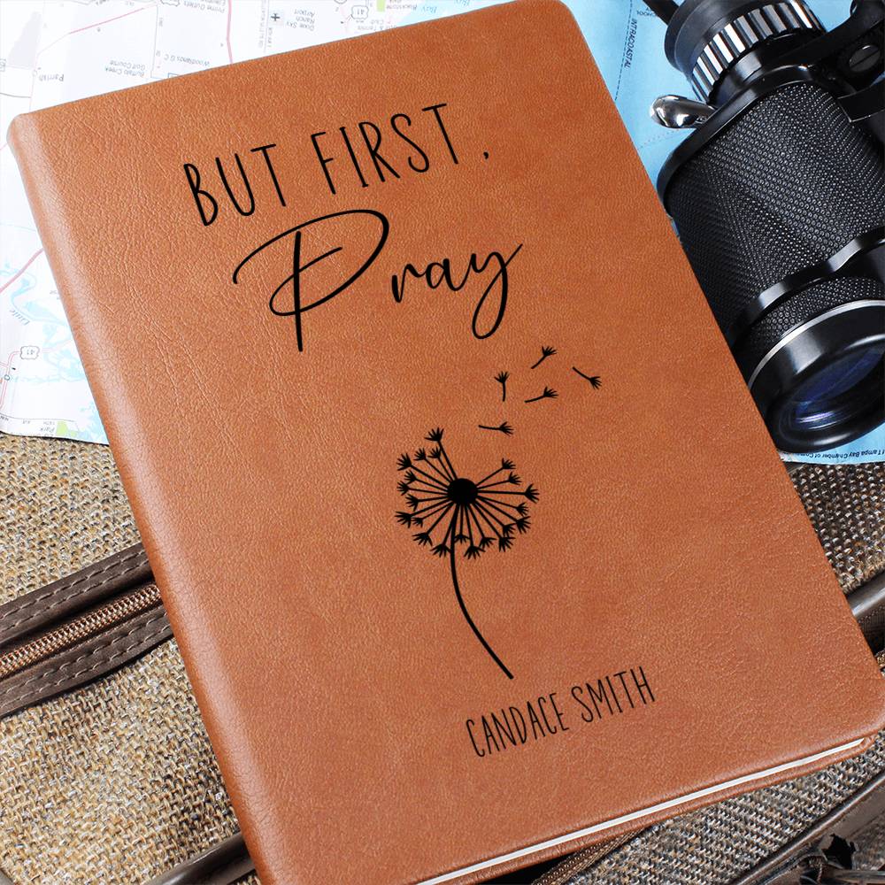 But First, Pray Personalized Leather Prayer Journal