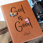 God Is Good Personalized Leather Prayer Journal for Women, Christian Gifts Gratitude Journal, Butterfly Notebook for Girls