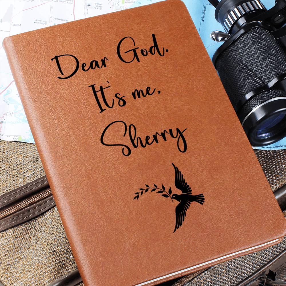 Dear God It's Me Personalized Leather Prayer Journal - Dove