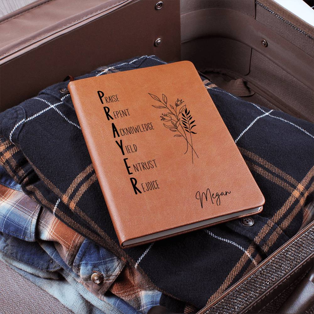 PRAYER Acronym Personalized Leather Prayer Journal