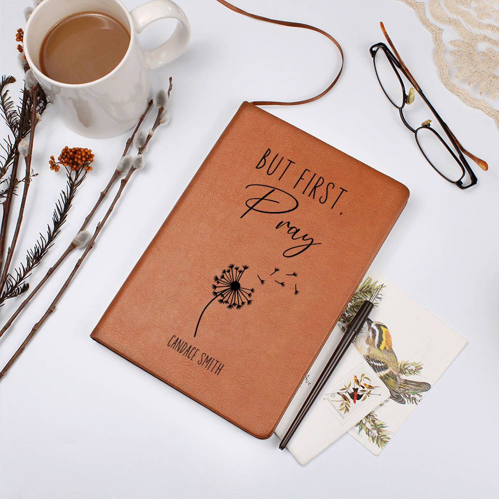 But First, Pray Personalized Leather Prayer Journal