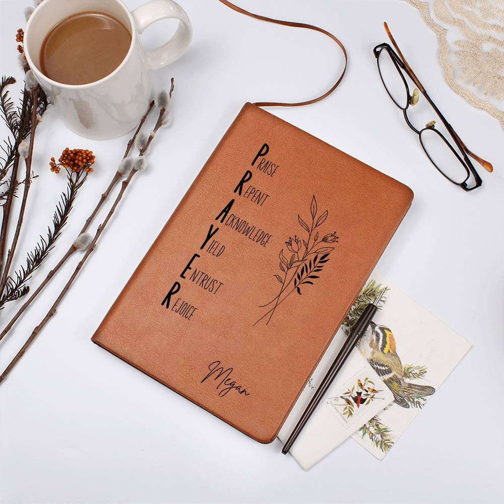 PRAYER Acronym Personalized Leather Prayer Journal