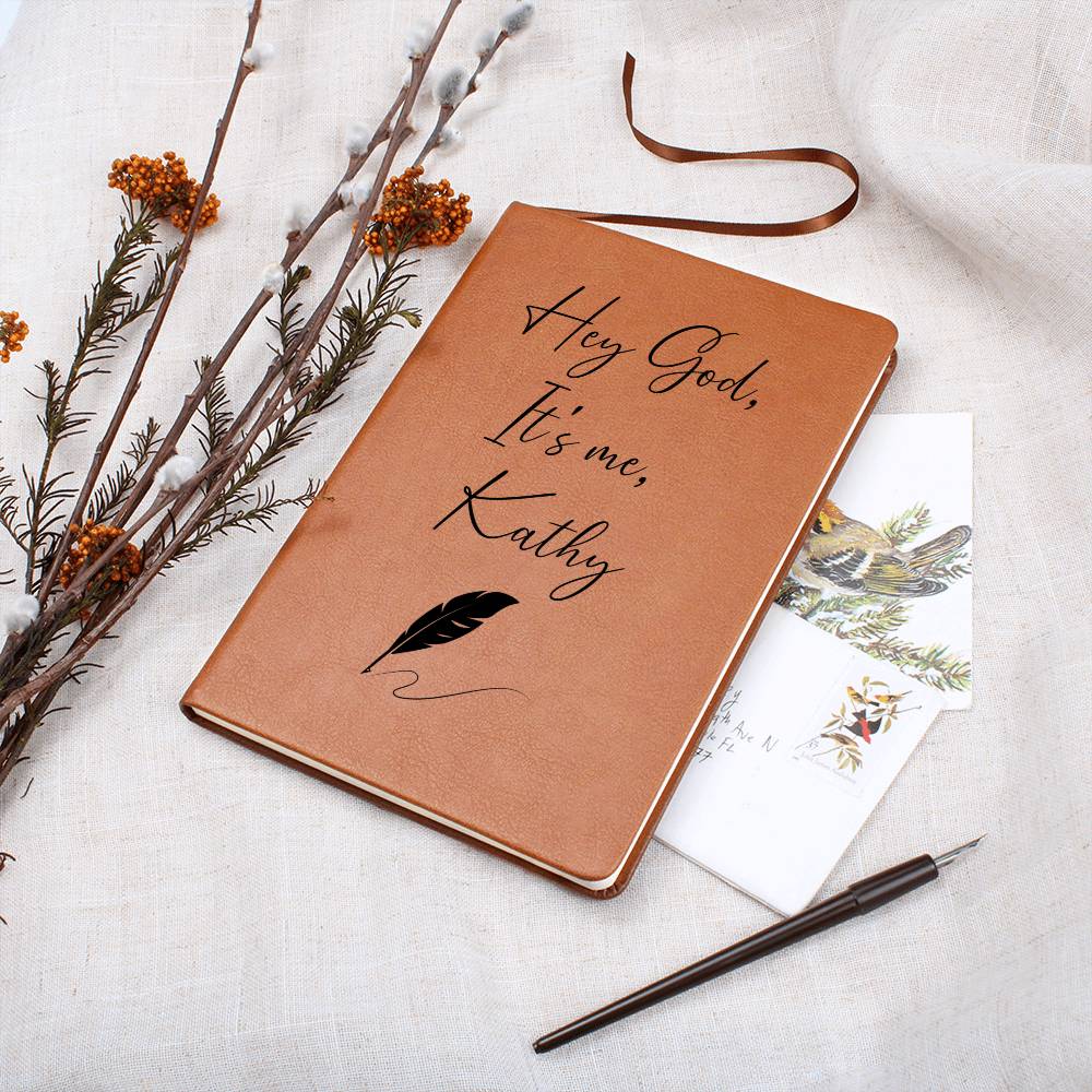 Hey God It's Me Personalized Leather Prayer Journal