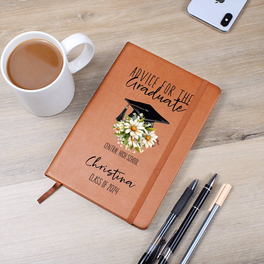 Graduation Gifts for Girls Personalized Leather Journal Advice for the Graduate Guest Book Sentimental Gifts for Graduation