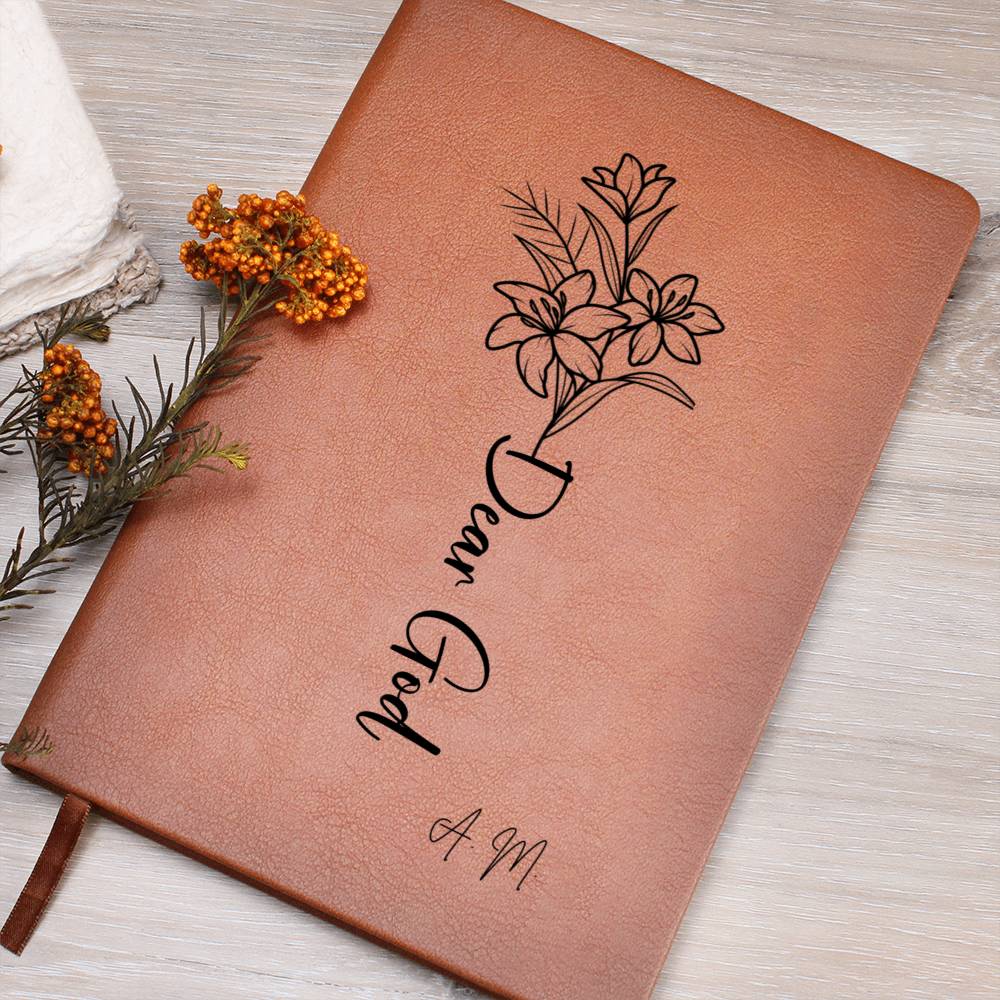 Dear God Personalized Leather Journal for Christian Women, Floral Prayer Journal for Girls Religious Gifts Prayer Notebook for Faith