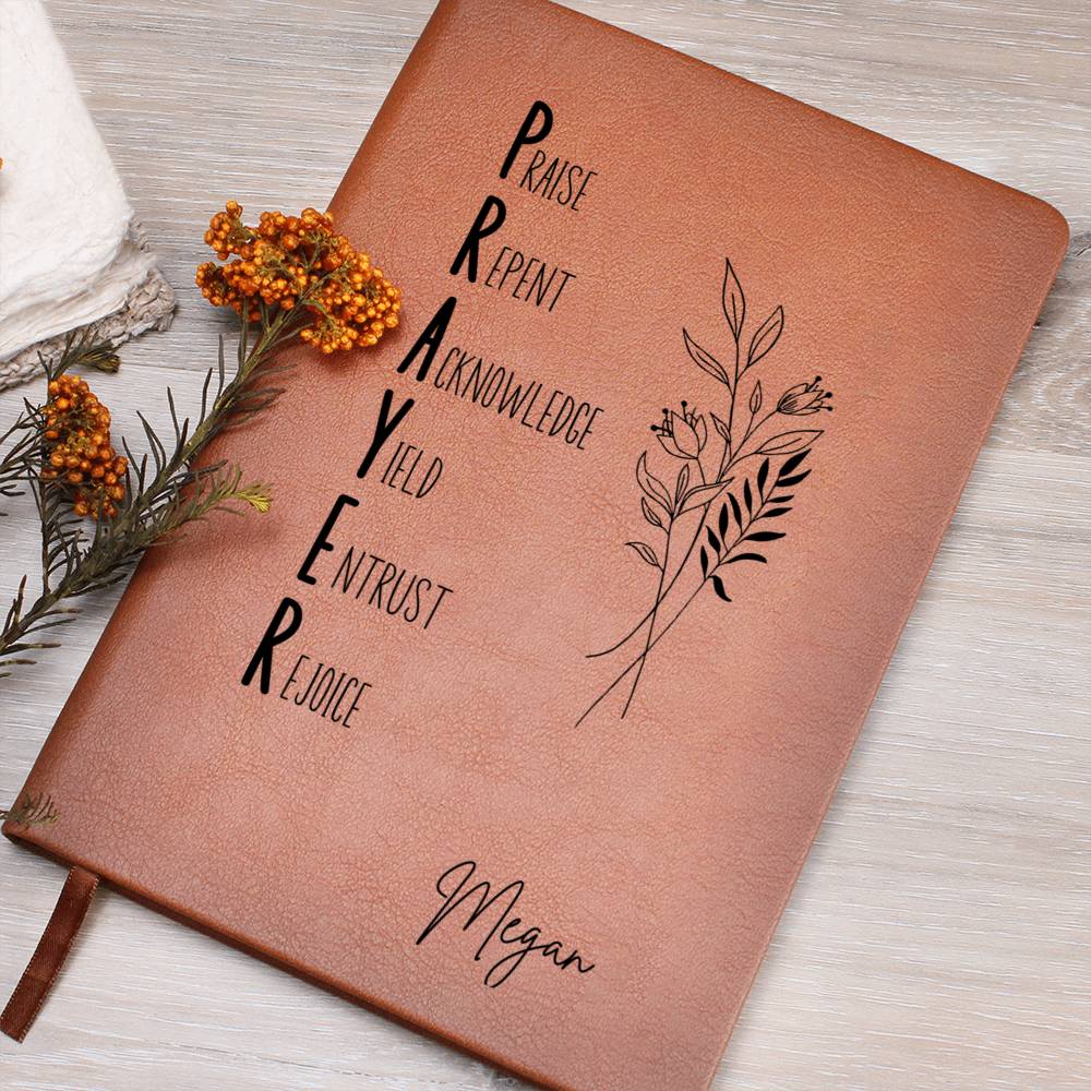 PRAYER Acronym Personalized Leather Prayer Journal