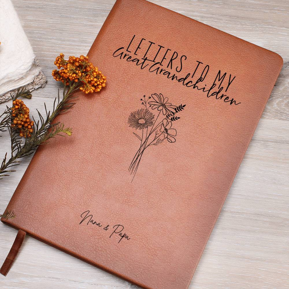 Letters to my Great Grandchildren Personalized Leather Journal, Legacy Letters to Great Grandchildren, Gift for Great Grandkids