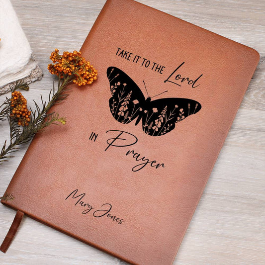 Personalized Leather Prayer Journal for Women, Floral Butterfly Prayer Journal Custom Christian Gifts for Girls