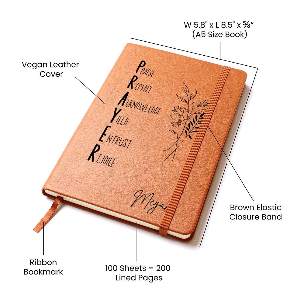 PRAYER Acronym Personalized Leather Prayer Journal