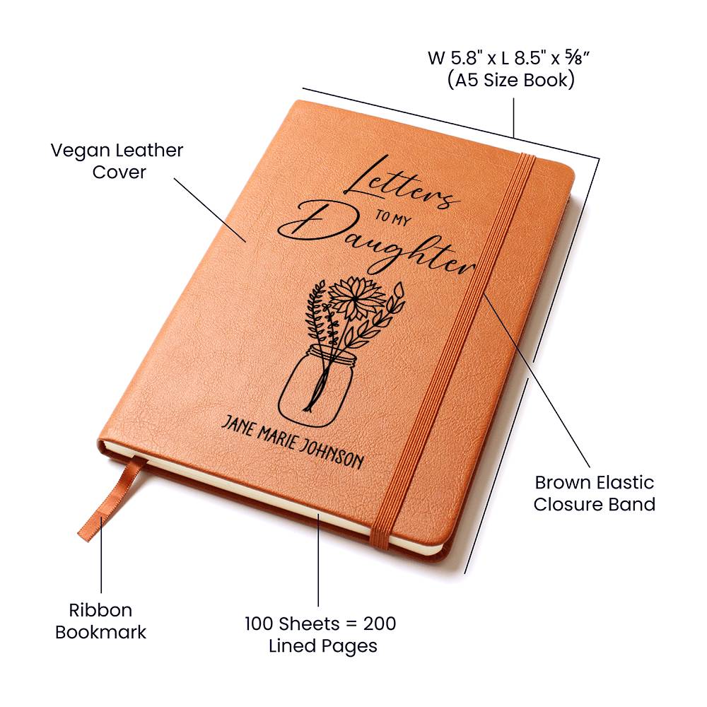 Letters to my Daughter Personalized Leather Bookmark Journal