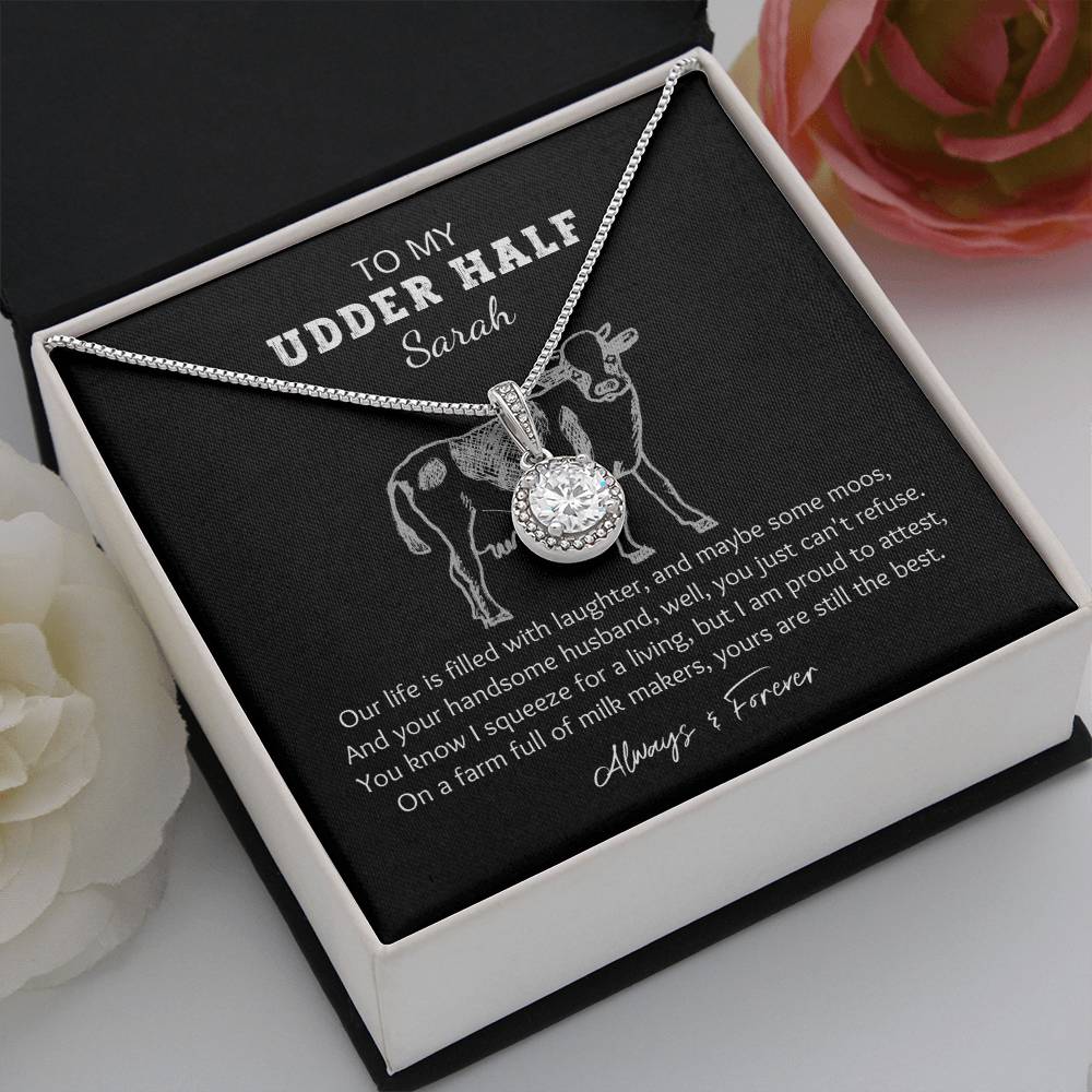 My Udder Half Cattle Farming Personalized Eternal Hope Necklace