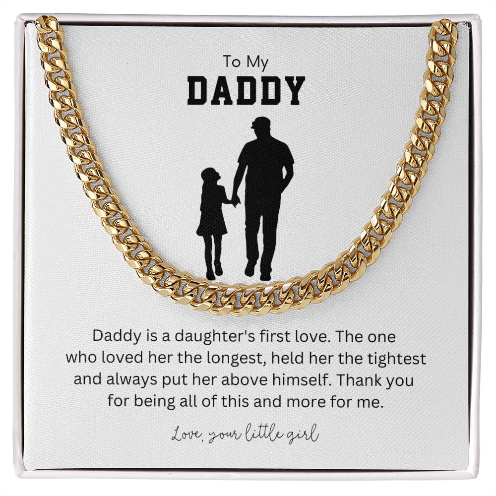 To My Daddy Daughter's First Love Necklace From Daughter