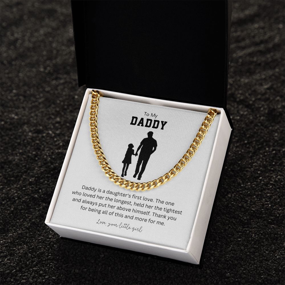 To My Daddy Daughter's First Love Necklace From Daughter