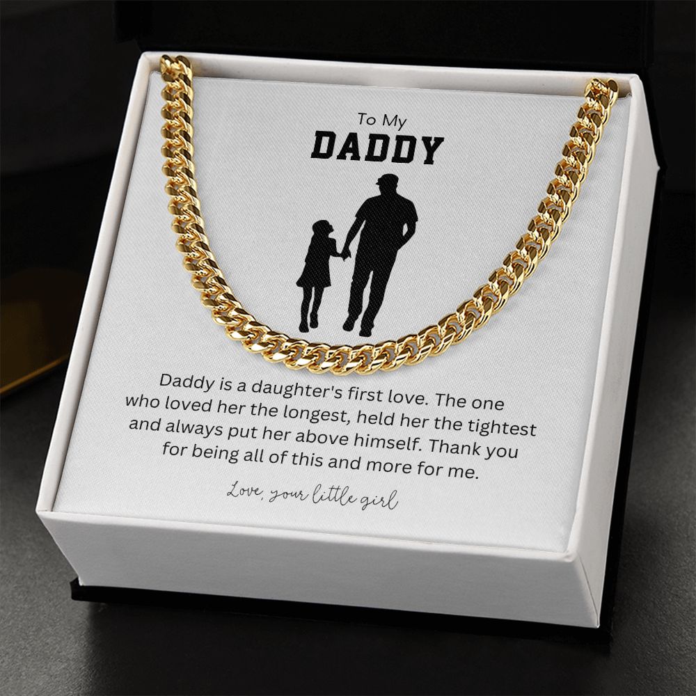 To My Daddy Daughter's First Love Necklace From Daughter