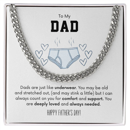 Father's Day Humor Chain Necklace for Dad