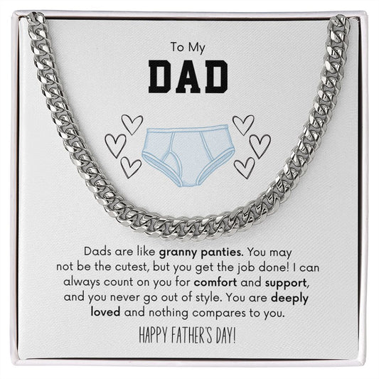 To My Dad Funny Father's Day Chain Necklace