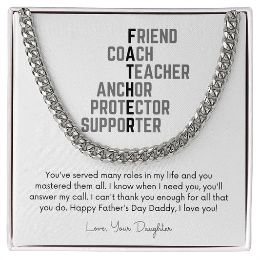 Father's Day Father Acronym Cuban Chain Necklace from Daughter