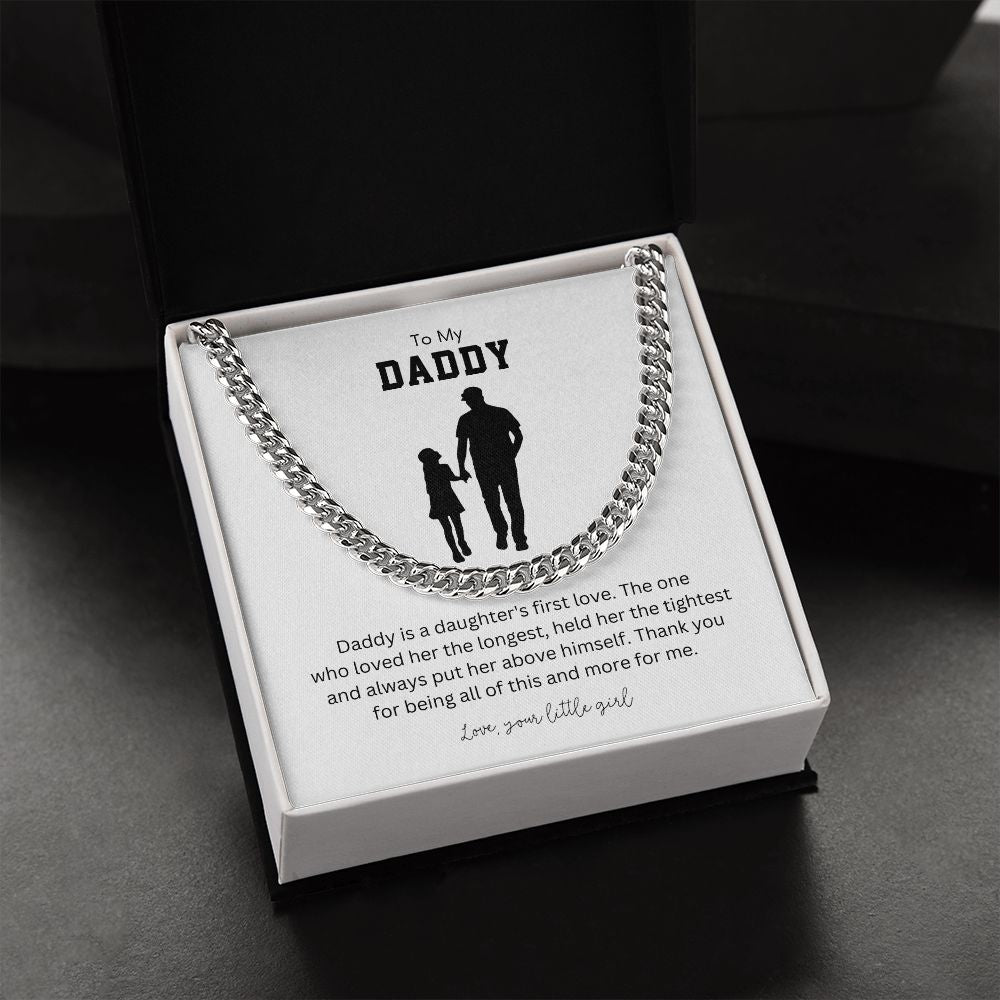 To My Daddy Daughter's First Love Necklace From Daughter