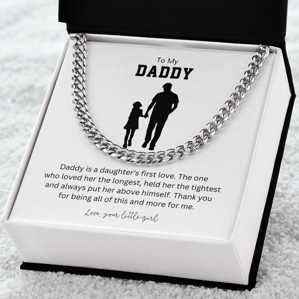 To My Daddy Daughter's First Love Necklace From Daughter