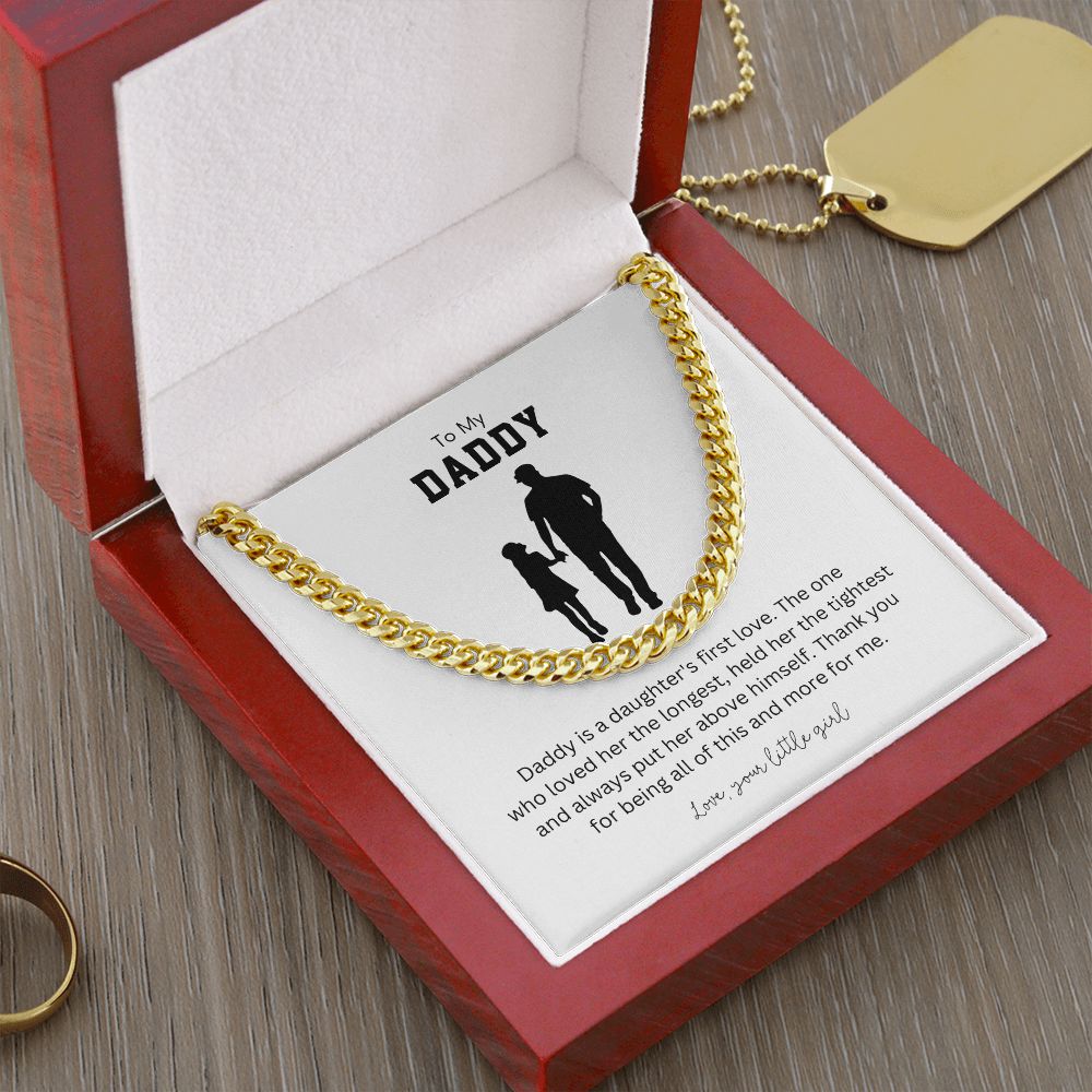 To My Daddy Daughter's First Love Necklace From Daughter