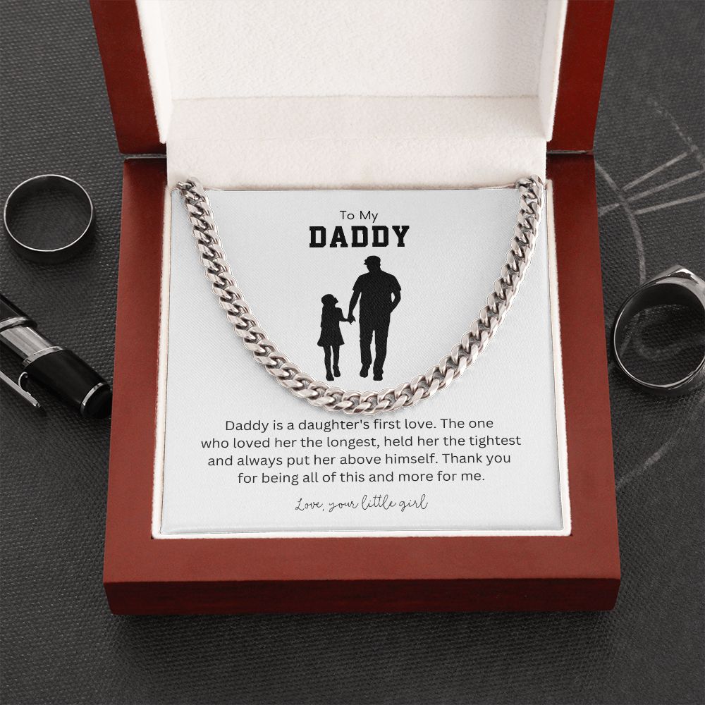 To My Daddy Daughter's First Love Necklace From Daughter