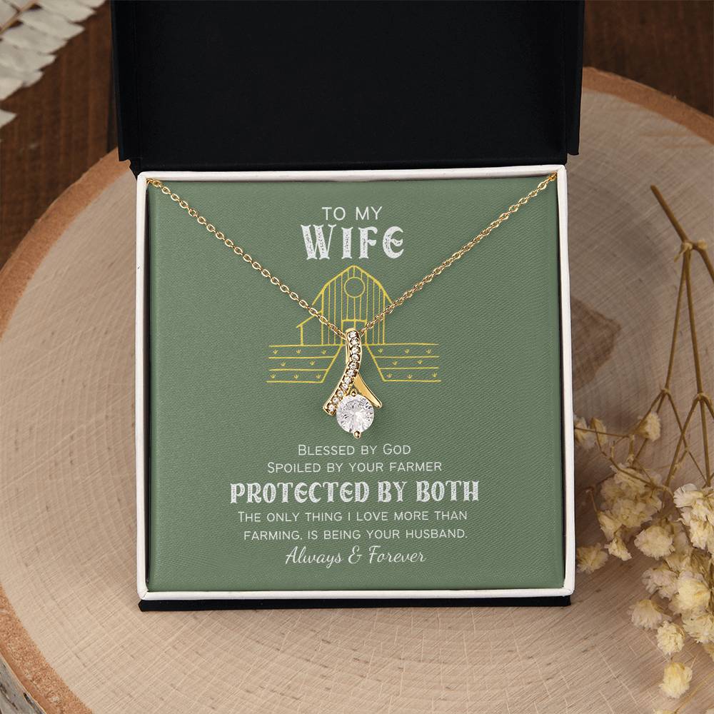 Protected by Both Farm Wife Personalized Alluring Beauty Necklace