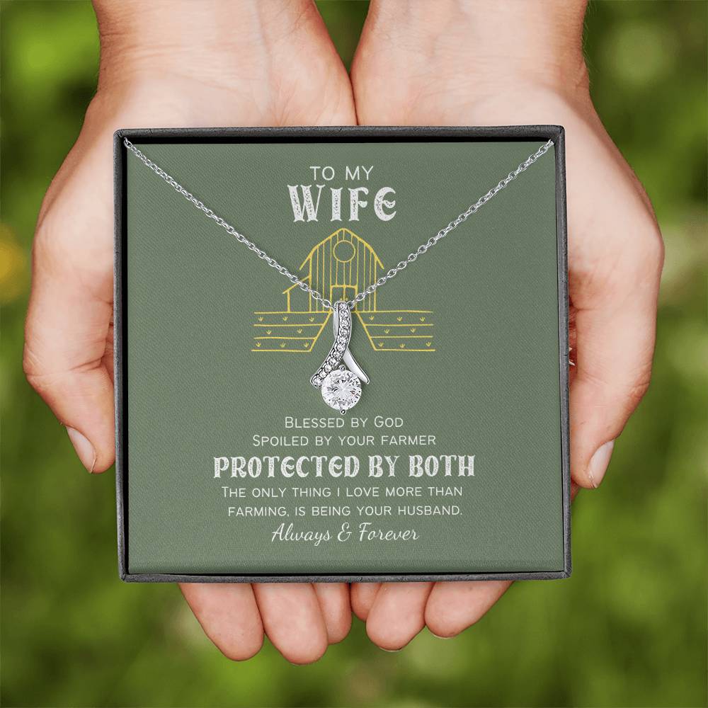 Protected by Both Farm Wife Personalized Alluring Beauty Necklace