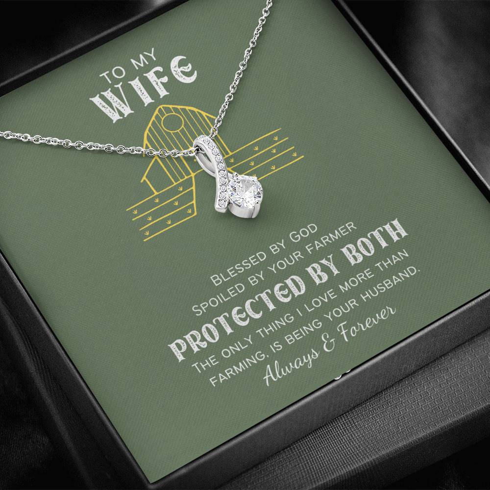 Protected by Both Farm Wife Personalized Alluring Beauty Necklace