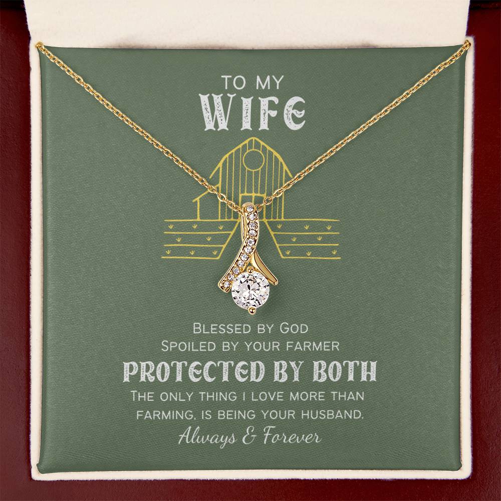 Protected by Both Farm Wife Personalized Alluring Beauty Necklace