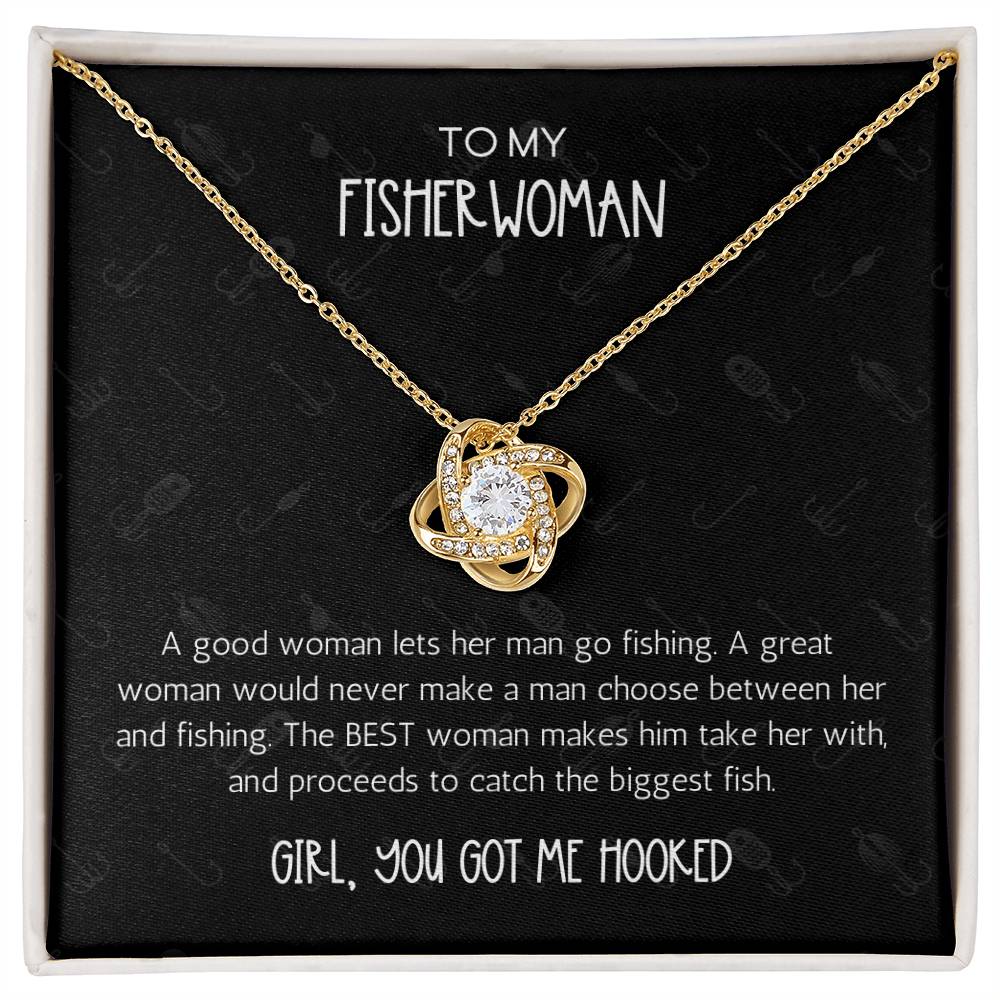 Got me Hooked Fisherwoman Love Knot Necklace