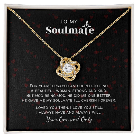 To My Soulmate Christian Love Poem Personalized Love Knot Necklace