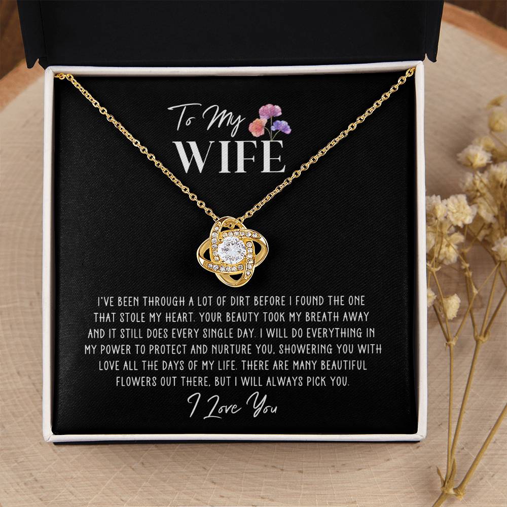 Garden Wife Beautiful Flower Love Knot Necklace