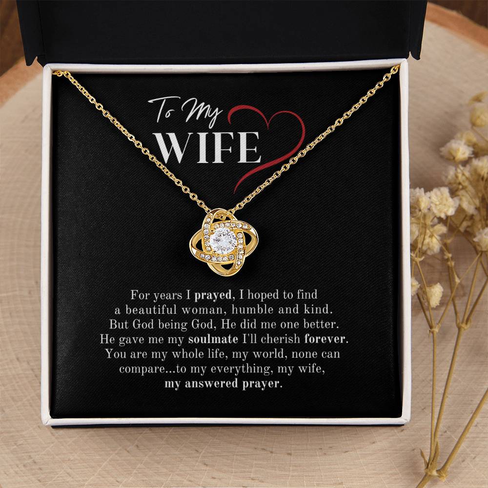 My Answered Prayer Christian Wife Love Knot Necklace