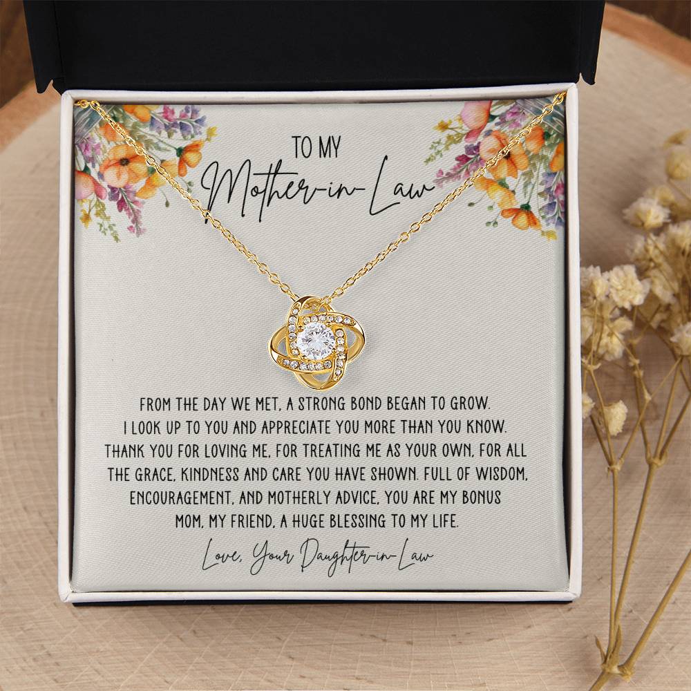 Mother in Law Bonus Mom Love Knot Necklace from Daughter in Law