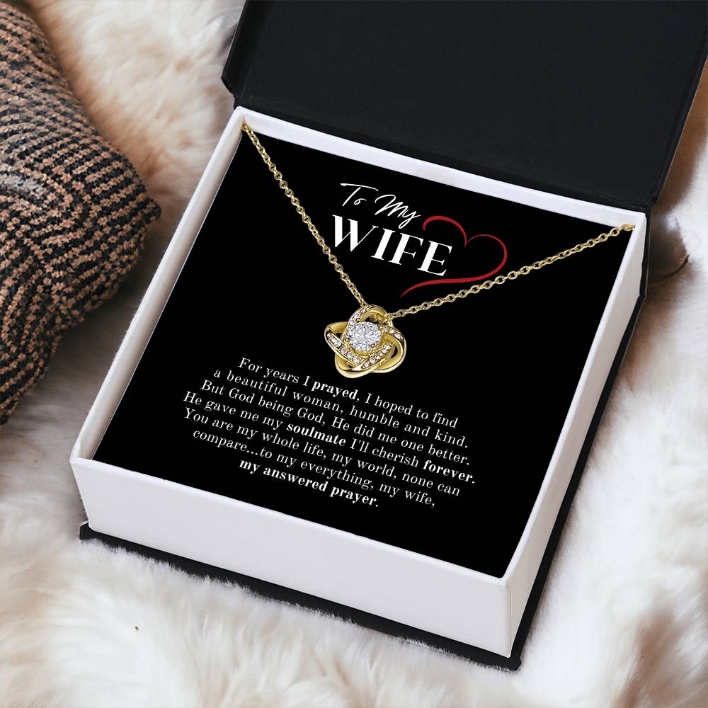 My Answered Prayer Christian Wife Love Knot Necklace