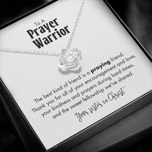 Prayer Warrior Friendship Thank You Necklace