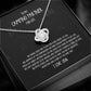 My Greatest Adventure Camping Partner for Life Love Knot Necklace