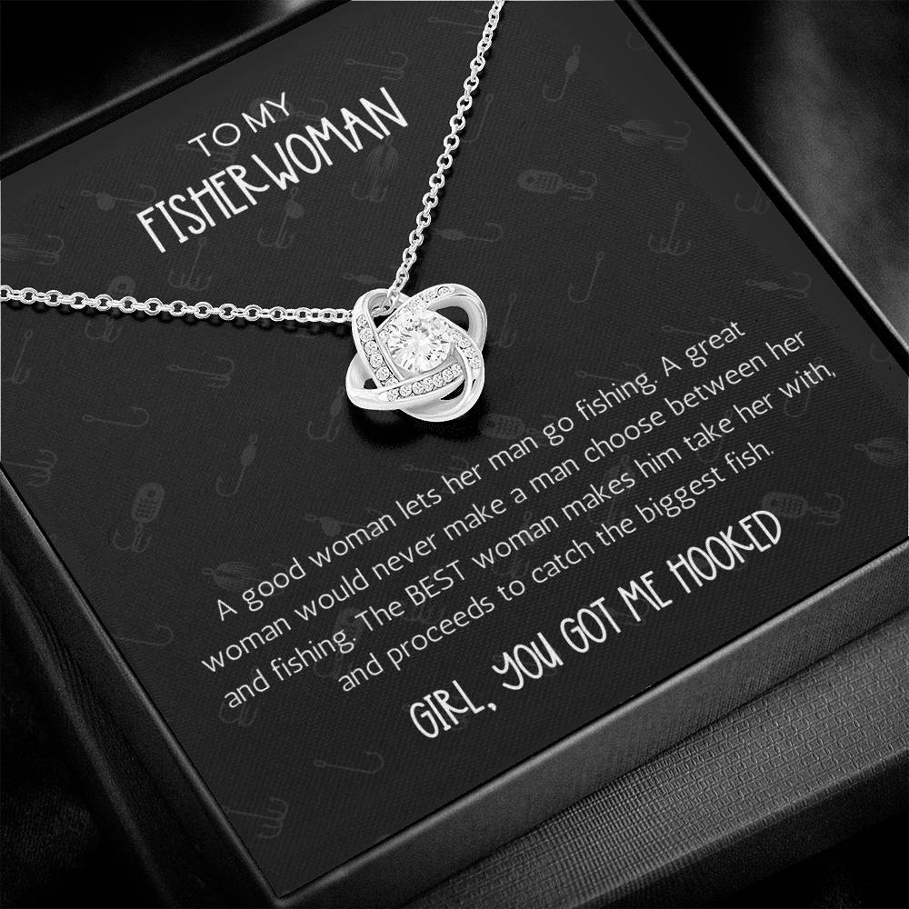 Got me Hooked Fisherwoman Love Knot Necklace