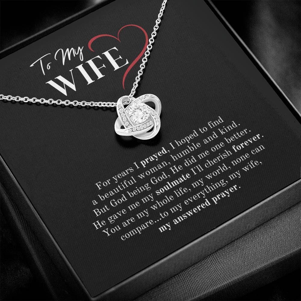 My Answered Prayer Christian Wife Love Knot Necklace