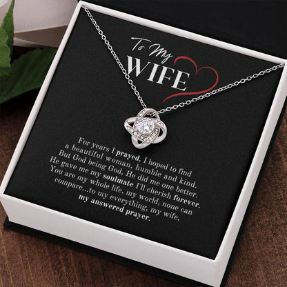 My Answered Prayer Christian Wife Love Knot Necklace