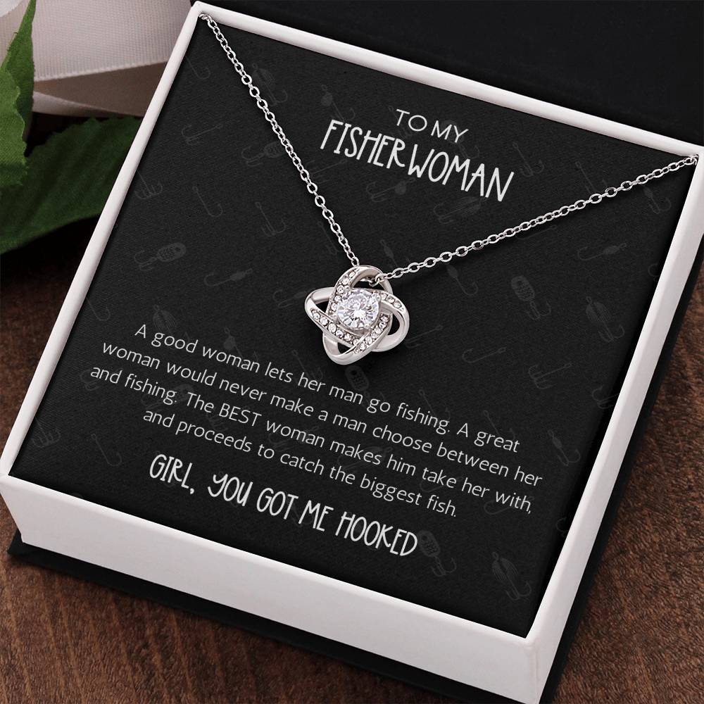 Got me Hooked Fisherwoman Love Knot Necklace