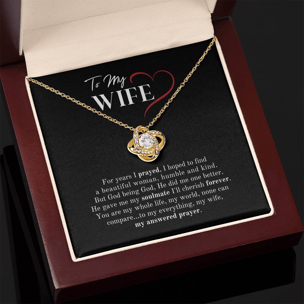 My Answered Prayer Christian Wife Love Knot Necklace