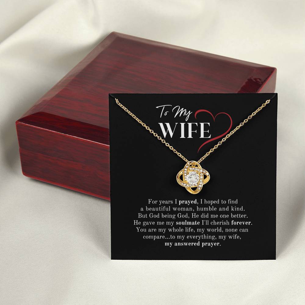 My Answered Prayer Christian Wife Love Knot Necklace